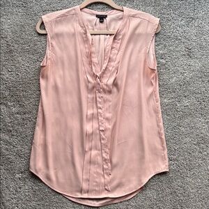 Ann Taylor Sleeveless V-Neck Pleated Blouse